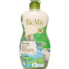 BioMio Концентрат экологичный для мытья посуды, овощей и фруктов Bio-Care с эфирным маслом мяты, экстрактом хлопка и ионами серебра 450мл