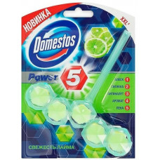 DOMESTOS Блок для очищения унитаза Power 5 свежесть лайма 55 г