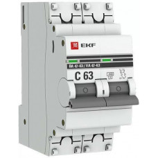 Выключатель автомат Ekf proxima 2p 63а (с) 4.5ka mcb4763-2-63с-pro ba 47-63