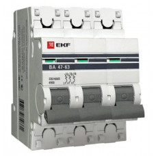 Ekf proxima автомат 3p 50а (с) 4.5ka mcb4763-3-50с-pro ba 47-63