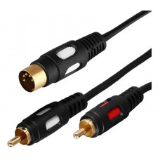 Шнур Rexant аудио din 5 pin-2rca 1.5м gold 17-2512