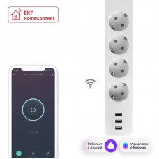 Удлинитель Умный дом EKF Connect PRO Wi-Fi c USB RCE-1-WF