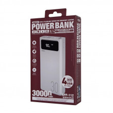 Аккумулятор внешний Remax Mengine Series RPP-112 30000mAh 4USB 2Type-C 2.1A пластик белый