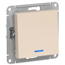 Выключатель Schneider Electric Atlas 1-клавишный с индикацией без рамки бежевый