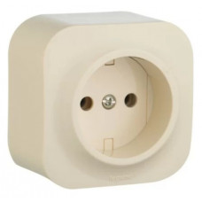 Розетка Legrand Quteo 1-я 2 контакта слоновая кость