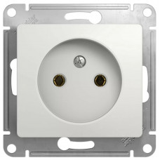 Розетка Schneider Electric Glossa 1-я 2 контакта без рамки белая