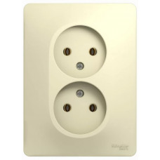 Розетка Schneider Electric 2-я 2х2 с рамкой бежевая