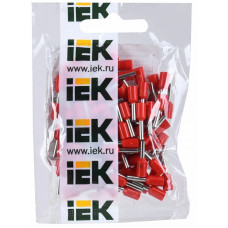 Наконечник-гильза IEK е1508 1.5мм2 с изолированным фланцем красный ugn10-d15-03-08