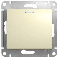 Выключатель Schneider Electric Glossa 1-клавишный с индикацией без рамки бежевый