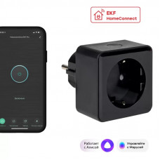Розетка Умная EKF Сonnect PRO Wi-Fi черная RCS-2-WF