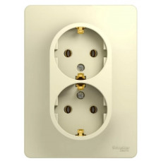 Розетка Schneider Electric Glossa 2-я 2х2 с рамкой бежевая