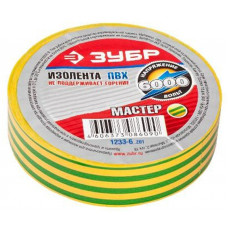 Лента изоляционная ЗУБР МАСТЕР 1233-6_Z01 Цвет (ЖЕЛТО-ЗЕЛЕНЫЙ)